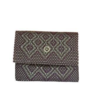 NEW LOLA'S BAG women's woven aztec crossbody bag in burgundy gold